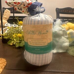 The Pioneer Woman Blue Striped Pillowcase Set new with tags